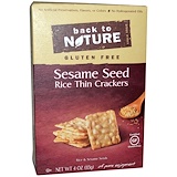 Back to Nature, Рисовые тонкие крекеры с кунжутом, без глютена, 4 унции (113 г) отзывы