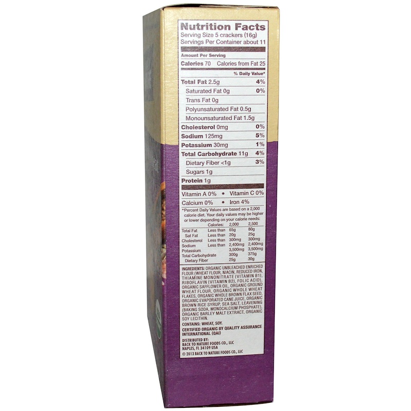 Back to Nature, Crackers, Stoneground Wheat, Organic, 6 oz (170 g) iHerb