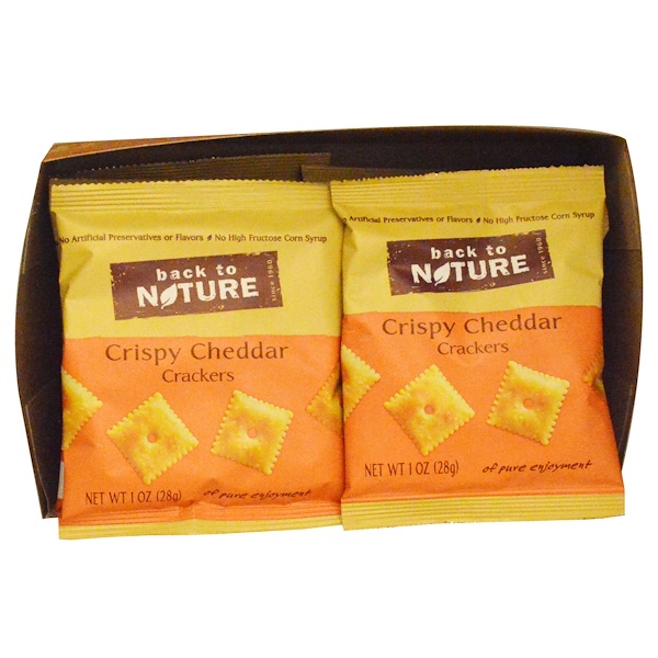 Back To Nature Crackers Crispy Cheddar 8 Pouches 1 Oz 28 G Each Iherb