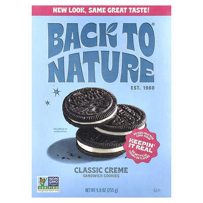 Product Image for Back to Nature, Sandwich Cookies, Classic Creme, 9 oz (255 g)