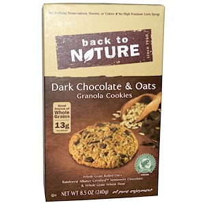 Back to Nature, Печенье с гранола и темным шоколадом, 8.5 унций (240 г)