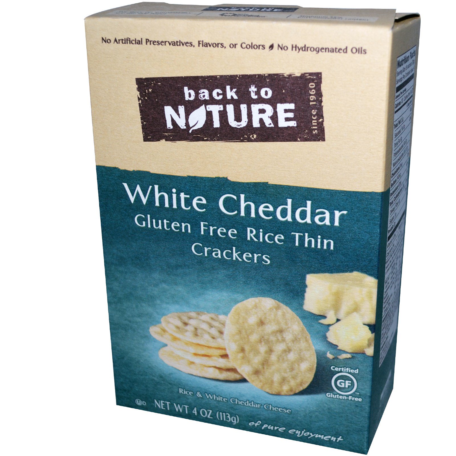 Back To Nature Rice Thin Crackers White Cheddar 4 Oz 113 G Iherb