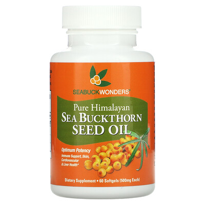 

SeaBuckWonders Sea Buckthorn Seed Oil 500 mg 60 Softgels