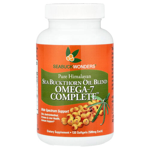 SeaBuckWonders, Sea Buckthorn Oil Blend, Omega-7 Complete, 1,000 mg, 120 Softgels (500 mg per Softgel)