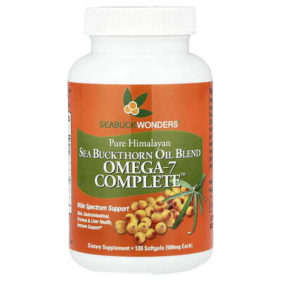 SeaBuckWonders, Sea Buckthorn Oil Blend, Omega-7 Complete, 1,000 mg, 120 Softgels (500 mg per Softgel)