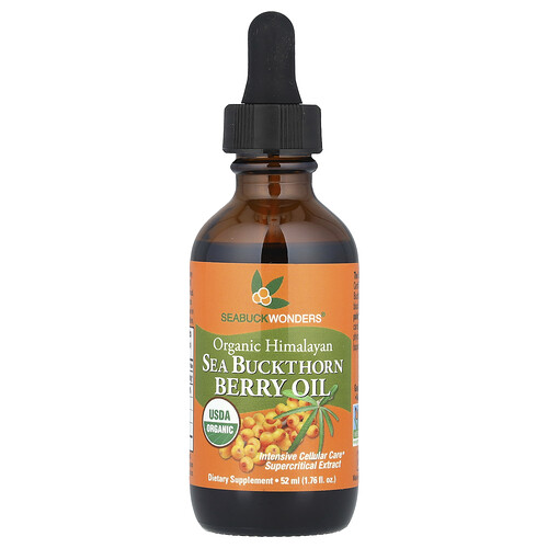 Seabuckwonders Organic Himalayan Sea Buckthorn Berry Oil, 1,000 mg, 1.76 fl oz (52 ml)