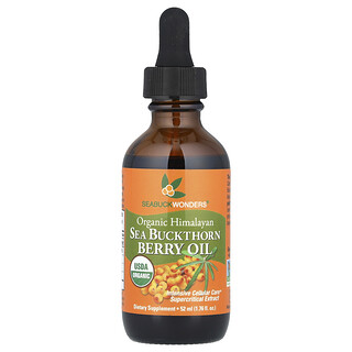 SeaBuckWonders, Huile de baies d'argousier de l'Himalaya biologique, soins cellulaires intensifs, 52 ml (1,76 oz)