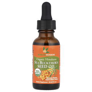 SeaBuckWonders, Huile de graine d'argousier de l'Himalaya biologique, 30 ml