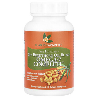 SeaBuckWonders, Omega-7 Complete™, Mélange d'huile d'argousier, 60 capsules à enveloppe molle (500 mg par capsule à enveloppe molle)