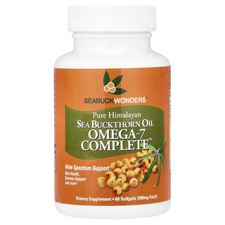 SeaBuckWonders, Omega-7 Complete™, Aceite de espino amarillo, 60 cápsulas blandas