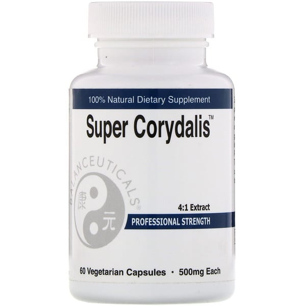 Balanceuticals, Super Corydalis, для профессионального применения, 500 мг, 60 вегетарианских капсул