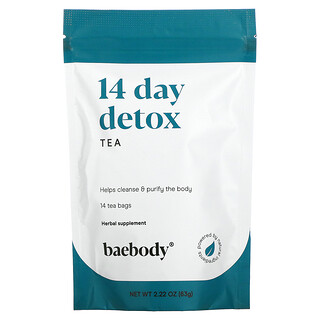 Baebody, Детокс-чай на 14 дней, 14 чайных пакетиков, 63 г (2,22 унции)