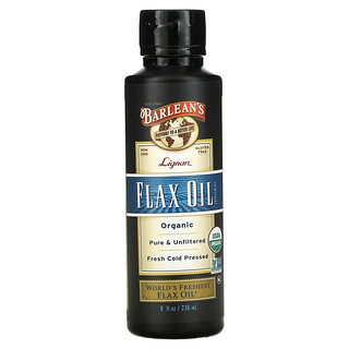Barlean's, Organic Lignan Flax Oil Supplement, 8 fl oz (236 ml)