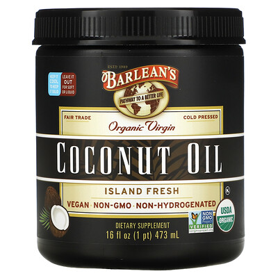 

Barlean's Органическое кокосовое масло первого отжима, 16 жидких унций (473 мл)