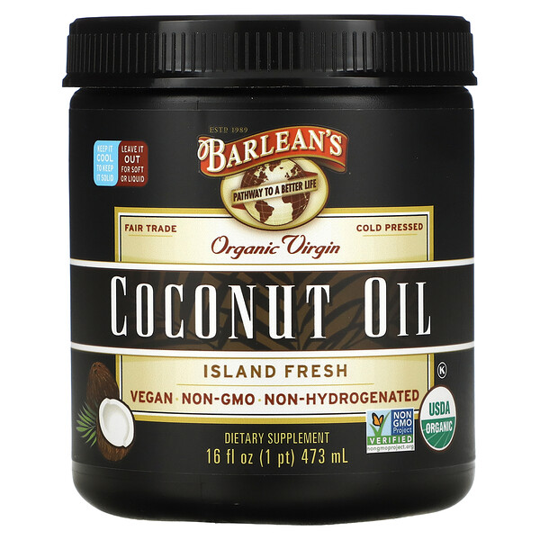 Barlean's, 有機初榨椰子油，16液盎司（473毫升）