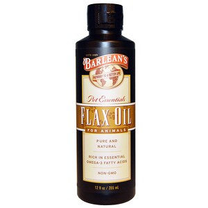 Отзывы о Барлинс, Flax Oil, for Animals, 12 fl oz (355 ml)