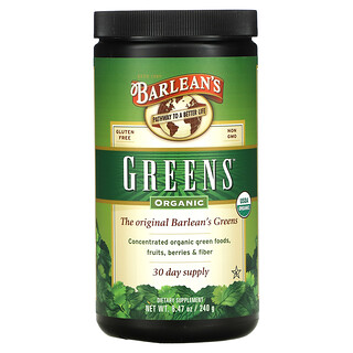 Barlean's, Greens, Fórmula em Pó, Orgânico 240 g (8,47 oz)