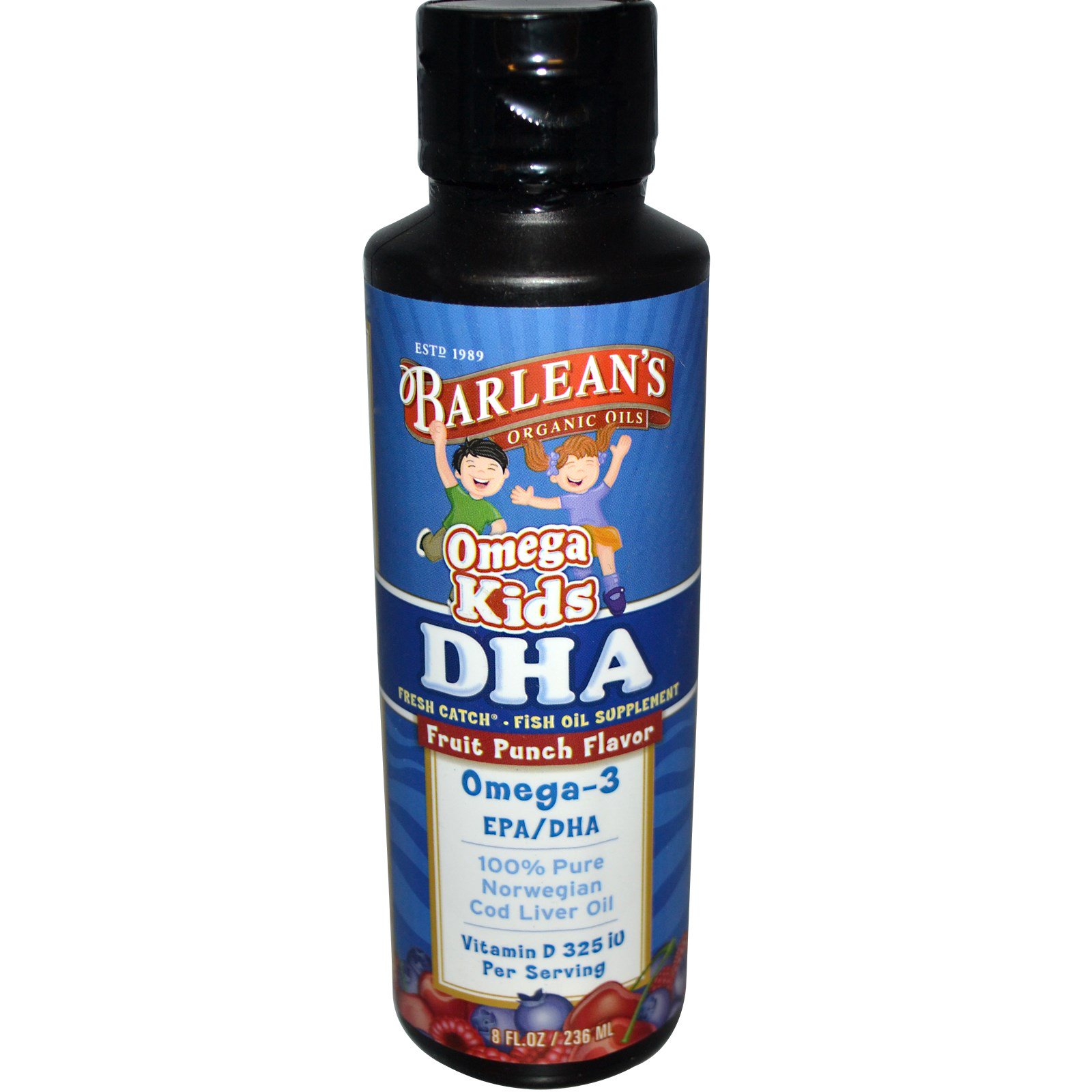 Barlean's, Omega Kid's DHA, Omega3 EPA/DHA, Fruit Punch Flavor, 8 fl oz (236 ml) iHerb