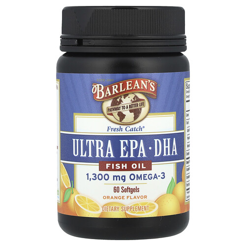 Barlean's Fresh Catch®, Ultra EPA/DHA Fish Oil, Orange, 60 Softgels (650 mg per Softgel)