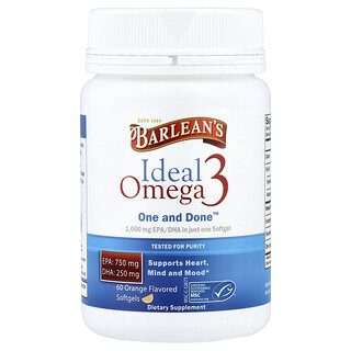 Barlean's, Ideal Omega 3, Orange, 60 Softgels