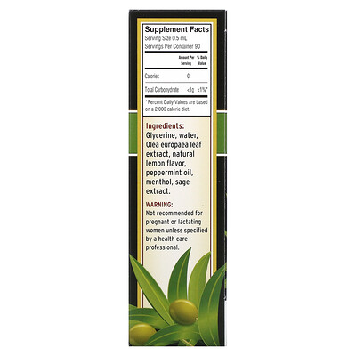 Barlean's Olive Leaf Complex спрей для горла на основе оливковых листьев со вкусом перечной мяты 45 мл (1 5 жидк. унции)