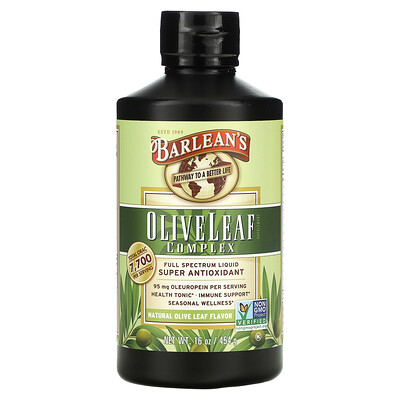 

Barlean's Olive Leaf Complex Natural Olive Leaf Flavor 16 oz (454 g)