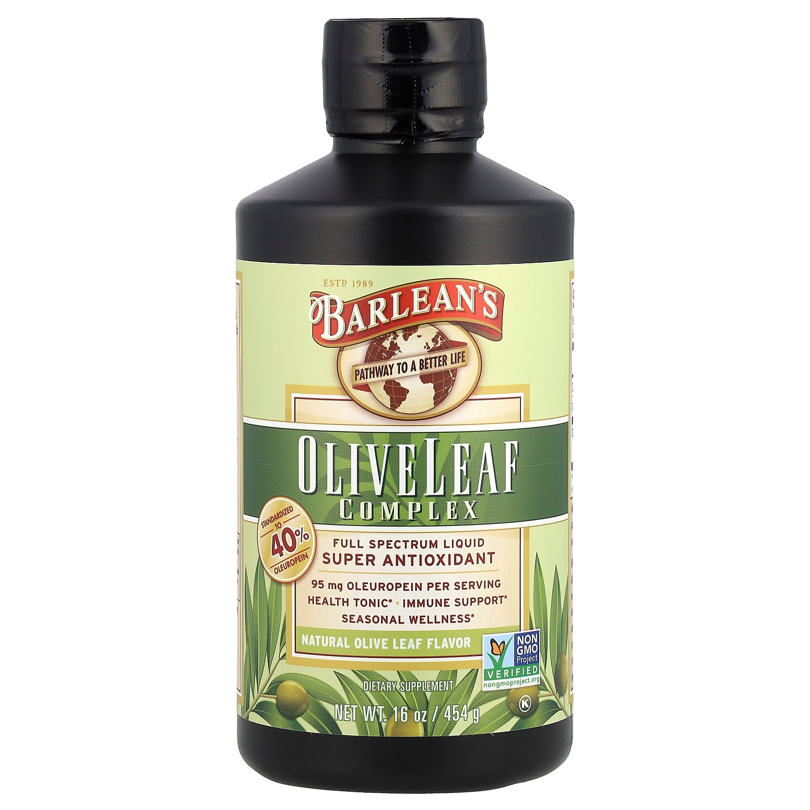 Barlean's Olive Leaf Complex, Liquid, Herbal Supplements