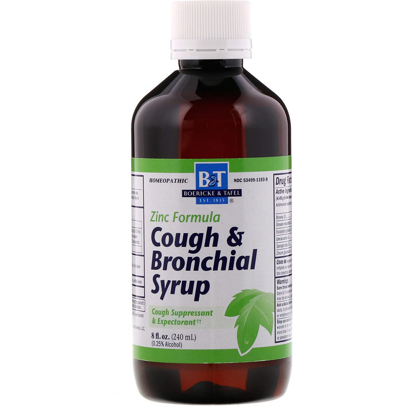Boericke & Tafel, Cough & Bronchial Syrup, Zinc Formula, 8 fl oz iHerb
