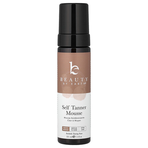 Beauty By Earth, Selbstbräunermousse, mittel bis mittel, 222 ml (7,5 fl. oz.)