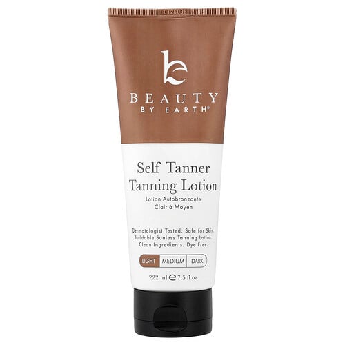 Beauty By Earth, loțiune de bronzare autobronzant, deschisă la culoare, 222 ml