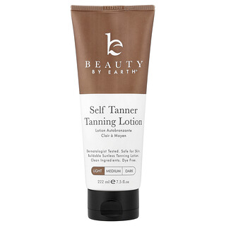 Beauty By Earth, Self Tanner Tanning Lotion, Light, 222 ml (7.5 fl oz)