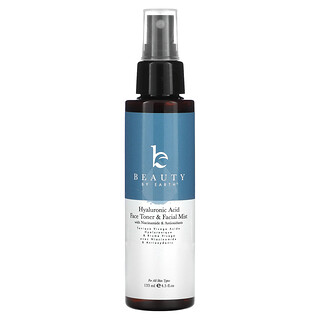 Beauty By Earth, ヒアルロン酸フェイス トナー＆フェイシャル ミスト、133ml（4.5液量オンス）