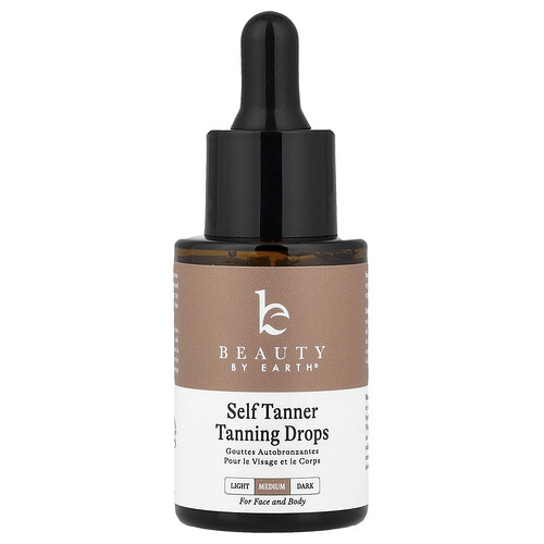 Beauty By Earth Self Tanner Tanning Drops, Medium , 1 fl oz (30 ml)