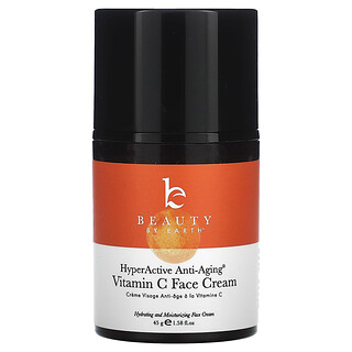 Beauty By Earth, HyperActive（ハイパーアクティブ）アンチエイジング、ビタミンCフェイスクリーム、45g（1.58液量オンス）