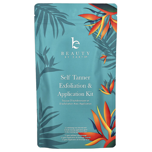 Beauty By Earth, Zelfbruiner Exfoliatie & Applicatie Kit, 3 Delige Set