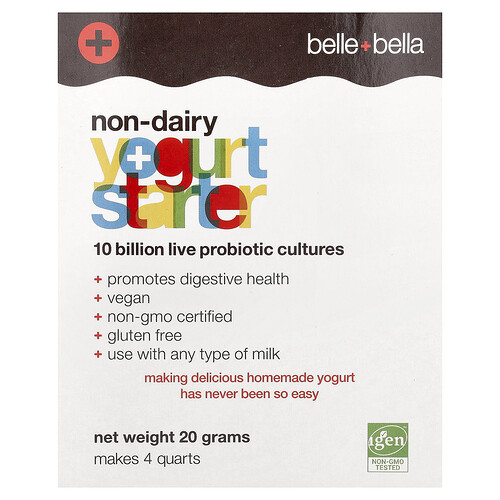Belle+bella Non-Dairy Yogurt Starter, 4 Packets, (5 g) Each