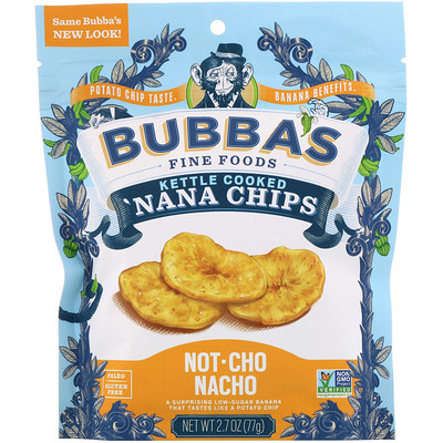 Bubba's Fine Foods Банановые чипсы Мачо-Начо, 2,7 унций (77 г)