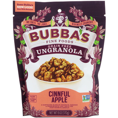 

Bubba's Fine Foods UnGranola, Яблоко Cinn-Ful, 6 унц. (170 г)