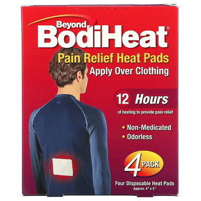Beyond BodiHeat пластыри для облегчения боли, 4 шт. в упаковке