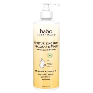 Babo Botanicals, Shampoo e Lavagem Corporal Hidratante para Bebês, Calêndula e Leite de Aveia, 473 ml (16 fl oz)