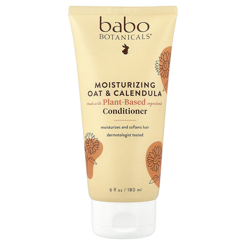 Babo Botanicals, Acondicionador humectante, Para todo tipo de cabello, Avena y caléndula, 180 ml (6 oz. líq.)