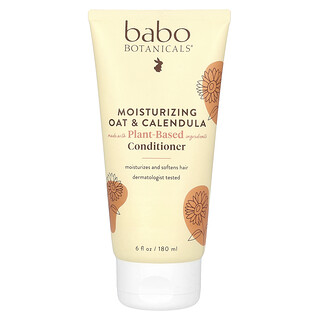 Babo Botanicals, Balsamo idratante, per tutti i tipi di capelli, Avena e calendula, 180 ml