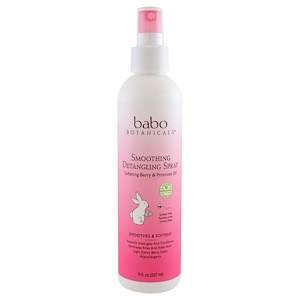 Babo Botanicals, Средство для запутанных волос для мгновенной гладкости, ягоды и примула, 8 жидких унций (237 мл)