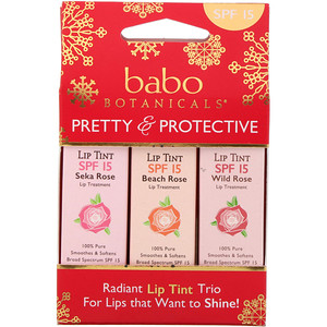 Бабо Ботаникалс, Pretty & Protective, Lip Tint Conditioner Trio, SPF 15, 3 Pack, 0.15 oz (Each) отзывы