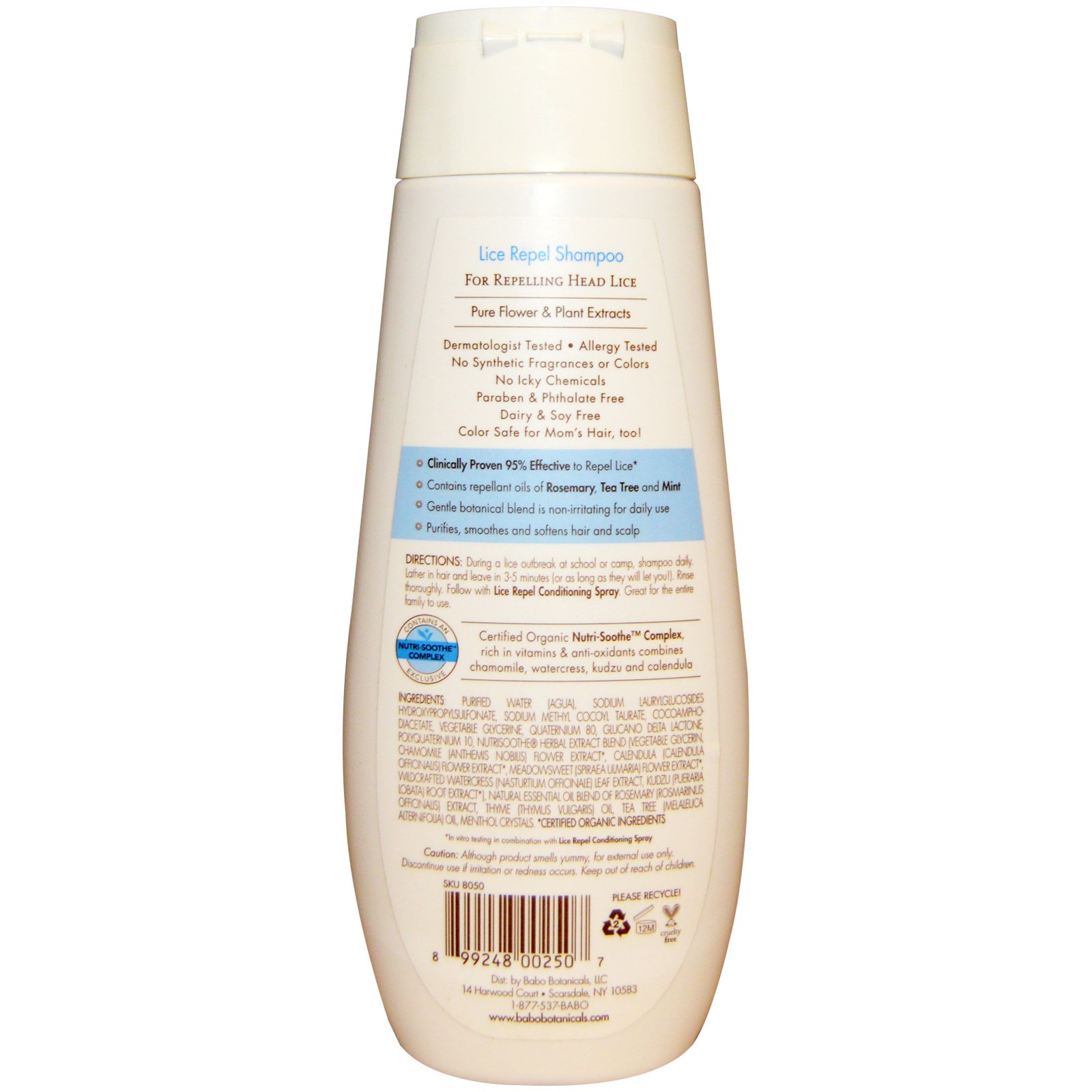 Babo Botanicals, Lice Repel Shampoo, 8 fl oz (237 ml ...