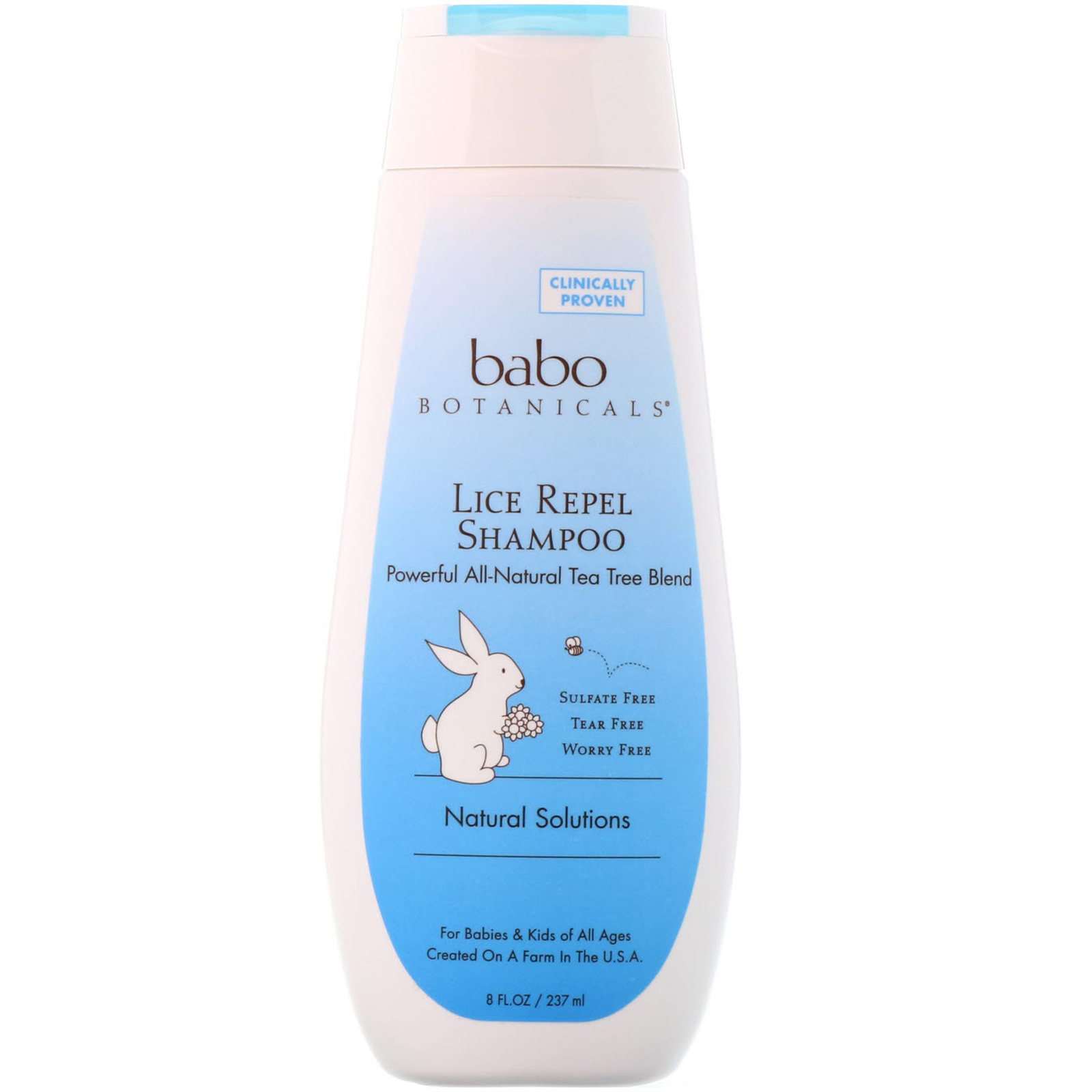 Babo Botanicals シラミ駆除シャンプー 強力な全自然ティーツリーブレンド 8液量オンス 237 Ml Iherb