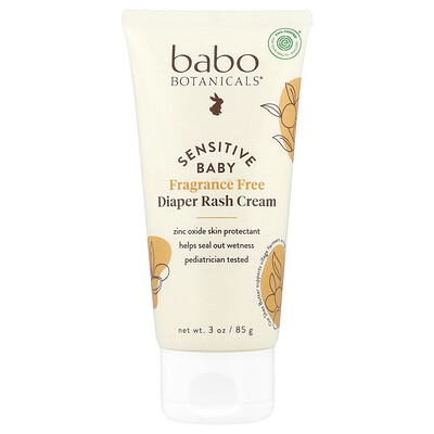 Product Image for Babo Botanicals, Sensitive Baby, Diaper Rash Cream, Fragrance Free, 3 oz (85 g)