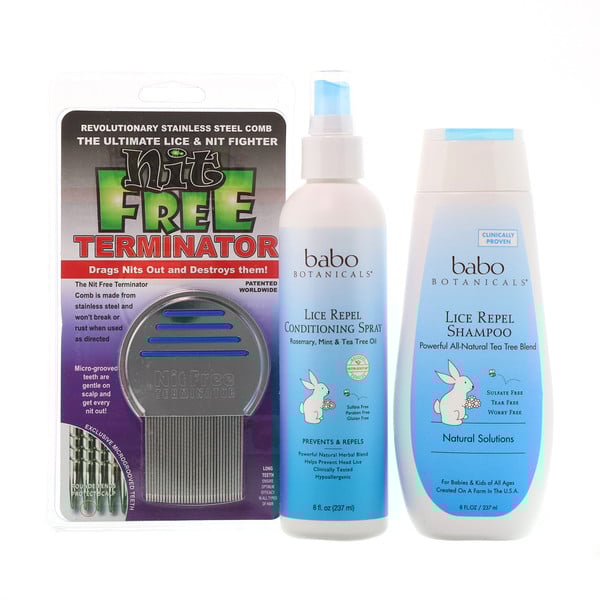 Babo Botanicals, Lice Prevention Essentials Gift Set, 2 Pieces Plus Nit