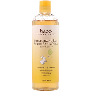 Отзывы о Бабо Ботаникалс, Moisturizing Baby Bubble Bath & Wash, Oatmilk Calendula, 15 fl oz (450 ml)