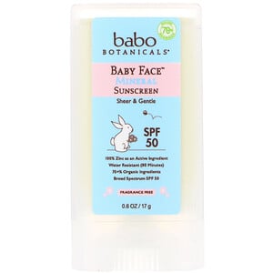 Бабо Ботаникалс, Baby Face, Mineral Sunscreen Stick, SPF 50, 0.6 oz (17 g) отзывы покупателей